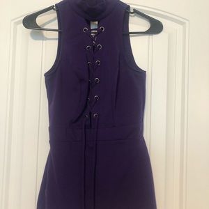 Purple Lace Up Halter Top